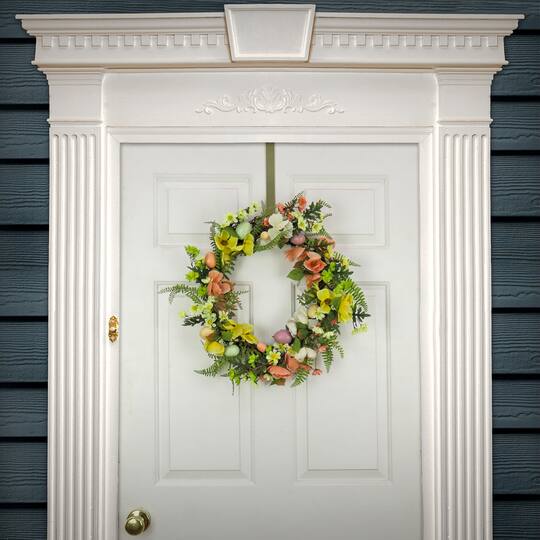 22" Ferns & Flowers Easter Wreath